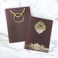 KL010032 Ganesha Design Carry Bag Paper Wedding Card with 2 Inserts - Kalash Cards