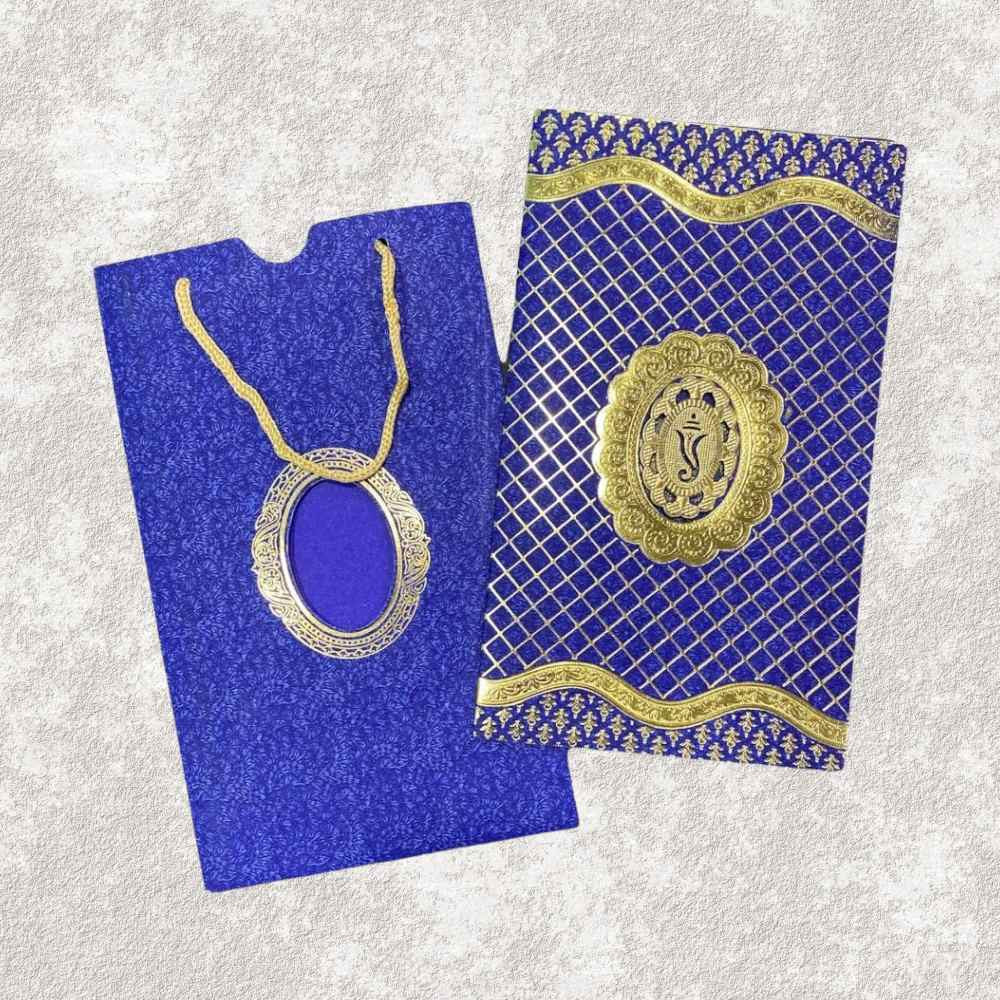 KL0106 Carry Bag Paper Wedding Card with 2 Inserts and Envelope - Kalash Cards