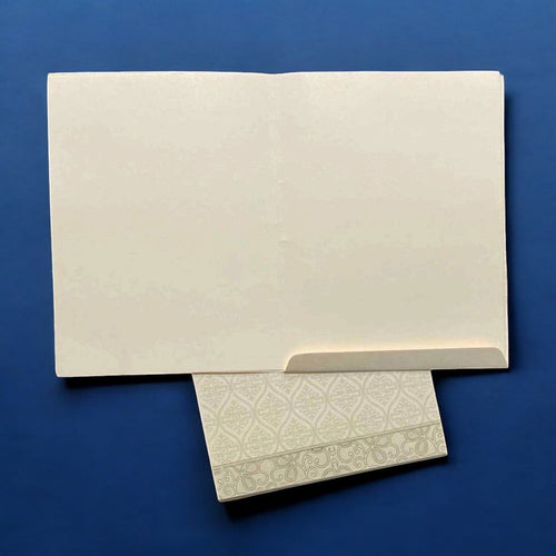 KL0131 Floral Design Semi Box Paper Wedding Card with 2 Inserts and Envelope - Kalash Cards