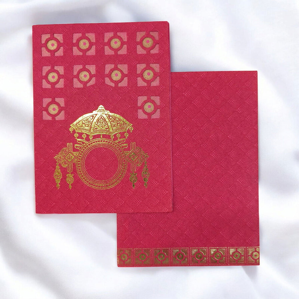KL0142 Shree Umbrella Design Laser Cut Paper Wedding Card with 2 Inserts and Envelope - Kalash Cards