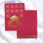 KL0142 Shree Umbrella Design Laser Cut Paper Wedding Card with 2 Inserts and Envelope - Kalash Cards