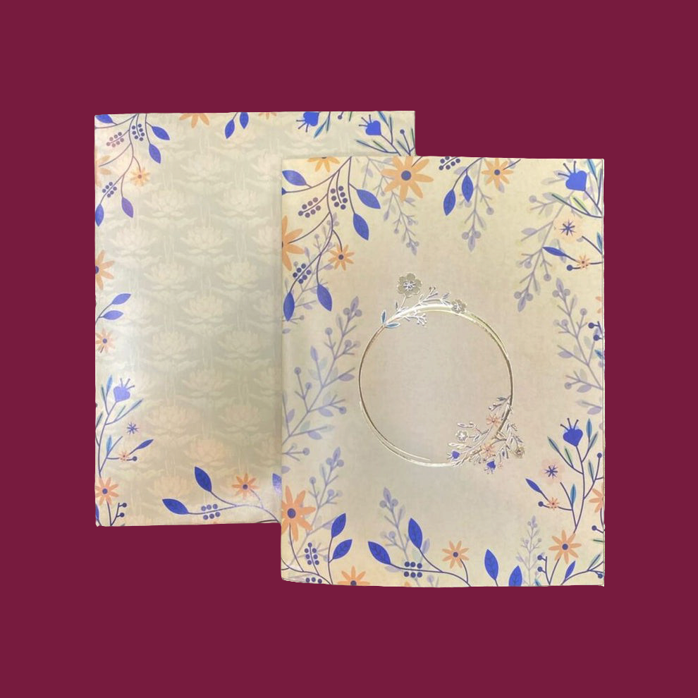 KL0151 Floral Design Paper Wedding Card - Kalash Cards