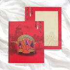 KL0190 Doli Design Semi Box Paper Wedding Card with 2 Inserts and Envelope - Kalash Cards