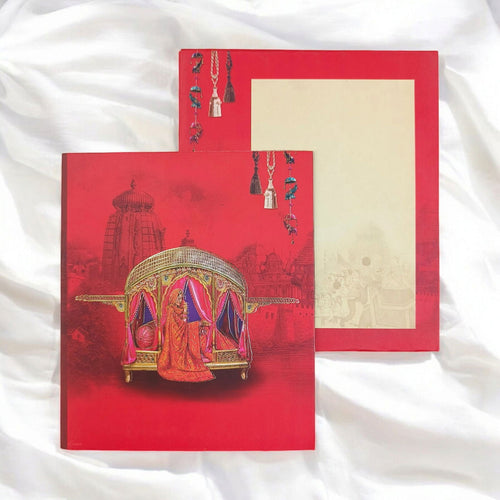 KL0190 Doli Design Semi Box Paper Wedding Card with 2 Inserts and Envelope - Kalash Cards