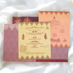 KL0192 Semi Box Paper Wedding Card - Kalash Cards