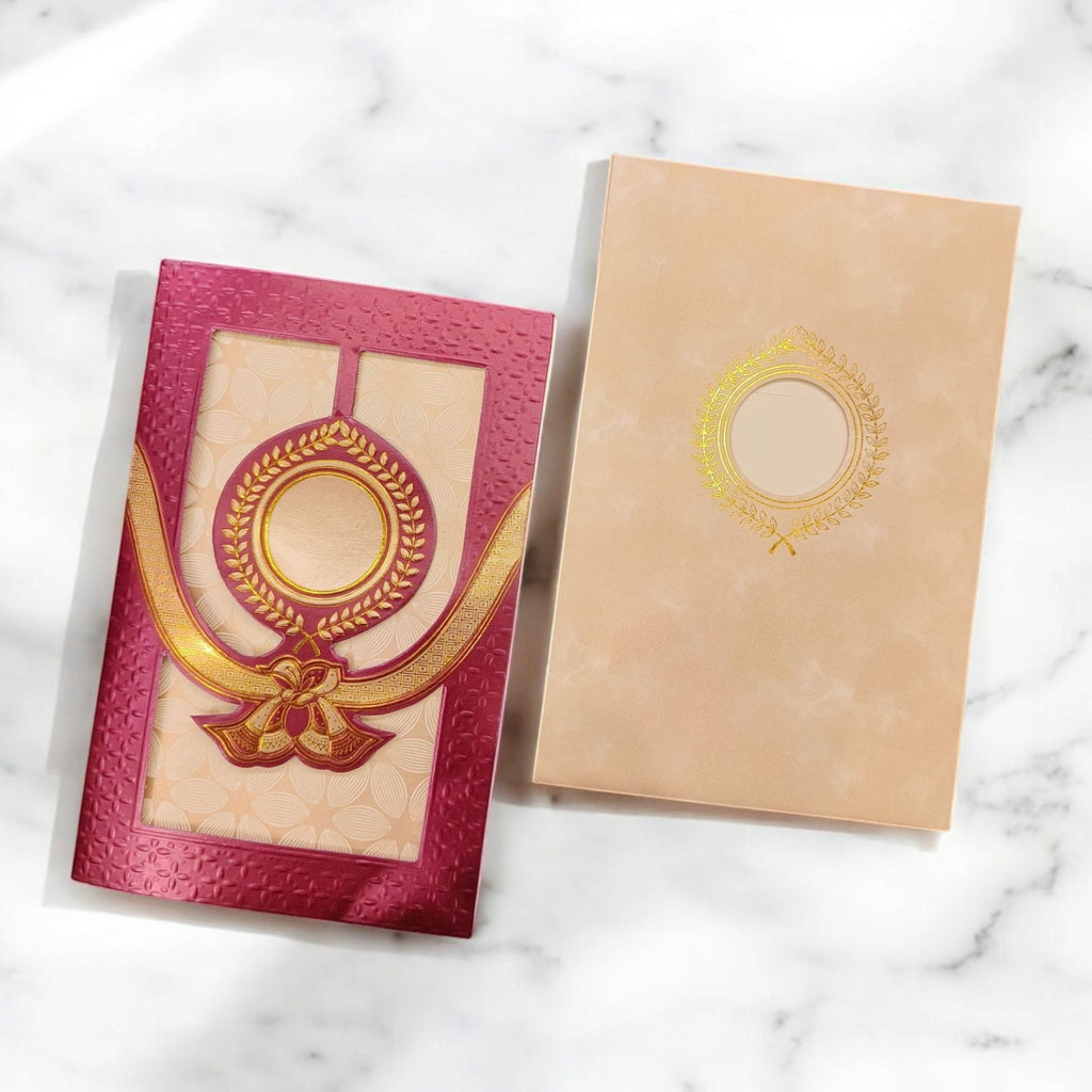 KL0234 Laser Cut Paper Wedding Card with 2 Inserts and Envelope - Kalash Cards