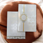 KL0248 Semi Box Embossed Paper Wedding Card with 2 Inserts and Envelope - Kalash Cards