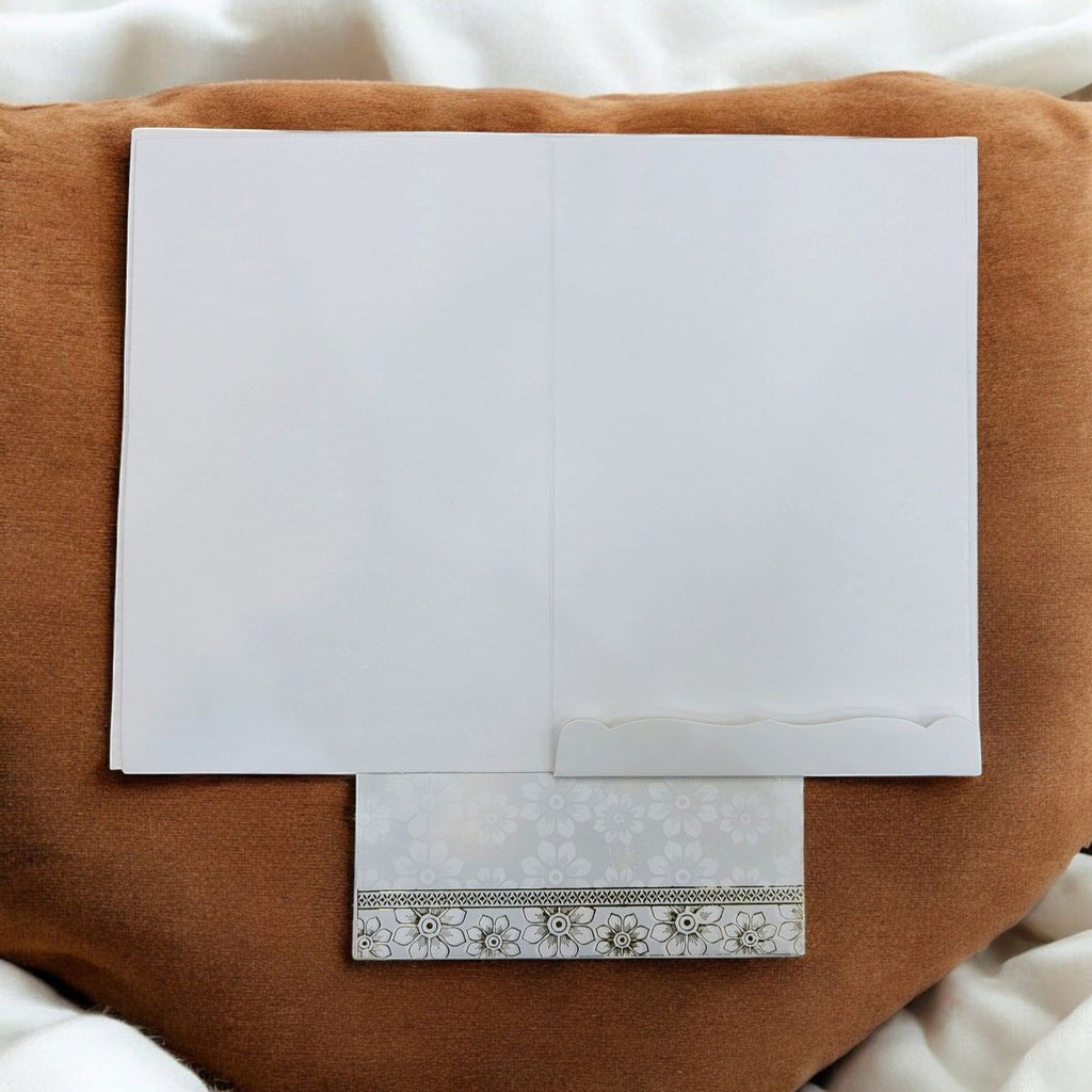 KL0248 Semi Box Embossed Paper Wedding Card with 2 Inserts and Envelope - Kalash Cards