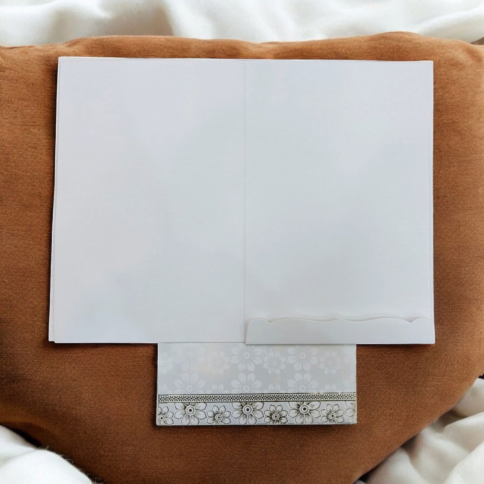 KL0248 Semi Box Embossed Paper Wedding Card with 2 Inserts and Envelope - Kalash Cards