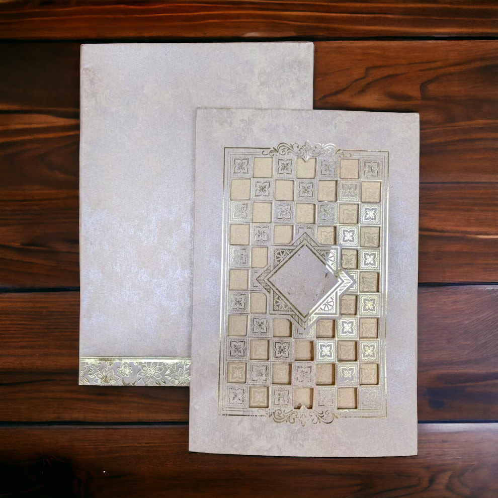 KL0249 Semi Box Laser Cut Wedding Card with 2 Inserts and Envelope - Kalash Cards