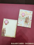 KL0278 Semi Box Dulha Dulhan Paper Wedding Card - Kalash Cards
