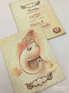 KL03651 Hindu Hardboard Padding Thick Wedding Card with 2 Page and Envelope