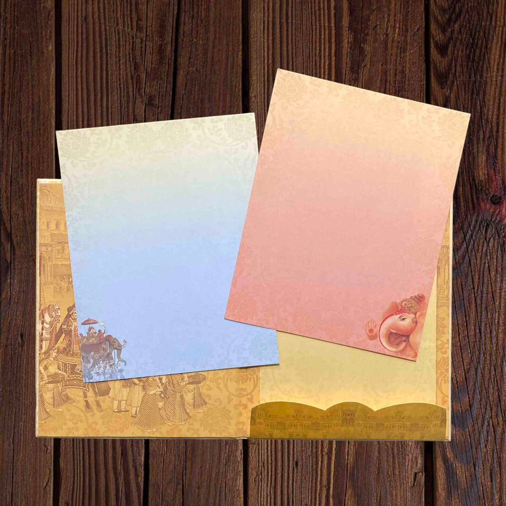 KL03651 Ganesha Thick Wedding Card - Kalash Cards