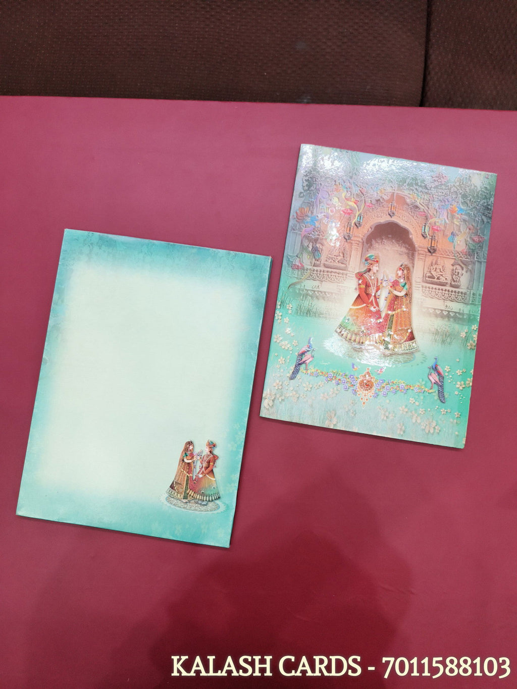 KL0640 Semi Box Paper Wedding Card - Kalash Cards