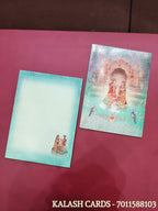 KL0640 Semi Box Paper Wedding Card - Kalash Cards