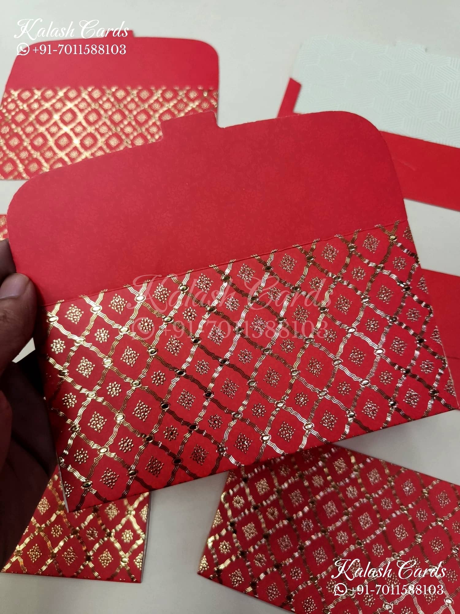 KL085E Premium 3D Gold Foil Designer Shagun Money Envelopes