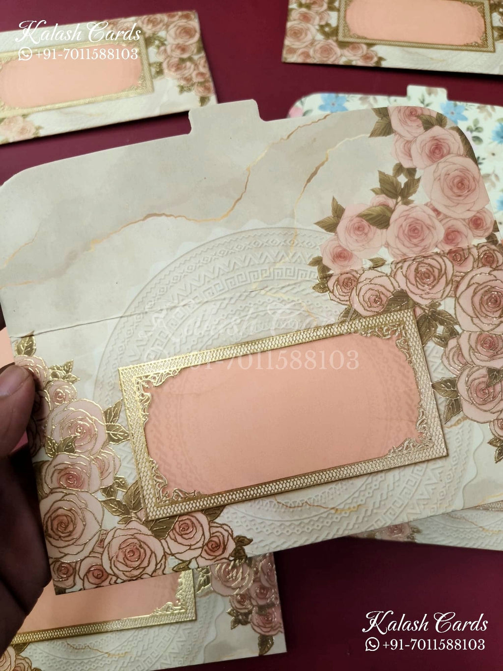 KL086E Premium 3D Gold Foil Designer Shagun Money Envelopes