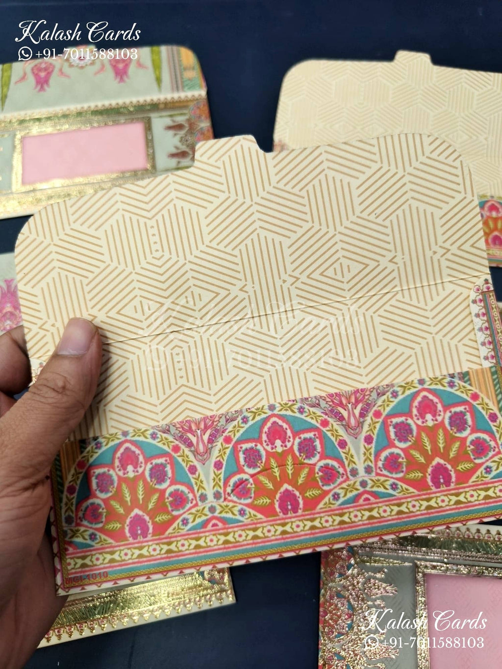 KL095E Premium 3D Gold Foil Designer Shagun Money Envelopes