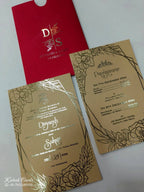 KL1051-2 Floral Design Gold Leaf Premium Wedding Card (2 Page)