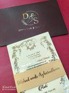 KL1052-1 Floral Theme Gold Leaf Premium Wedding Card (2 Page)