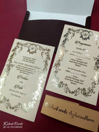 KL1052-1 Floral Theme Gold Leaf Premium Wedding Card (2 Page)