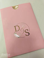 KL1052-3 Floral Theme Gold Leaf Premium Wedding Card (2 Page)