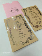 KL1052-3 Floral Theme Gold Leaf Premium Wedding Card (2 Page)