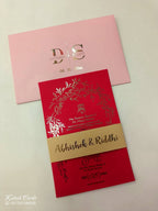 KL1053-1 Floral Theme Gold Leaf Premium Wedding Card (2 Page)