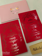 KL1053-1 Floral Theme Gold Leaf Premium Wedding Card (2 Page)