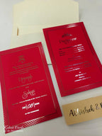 KL1056-1 Floral Theme Gold Leaf Premium Wedding Card (2 Page)