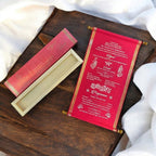 KL10 Satin Fabric Scroll Wedding Card with Box - Kalash Cards