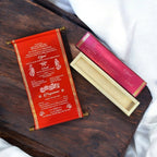 KL11 Satin Fabric Scroll Wedding Card with Box - Kalash Cards