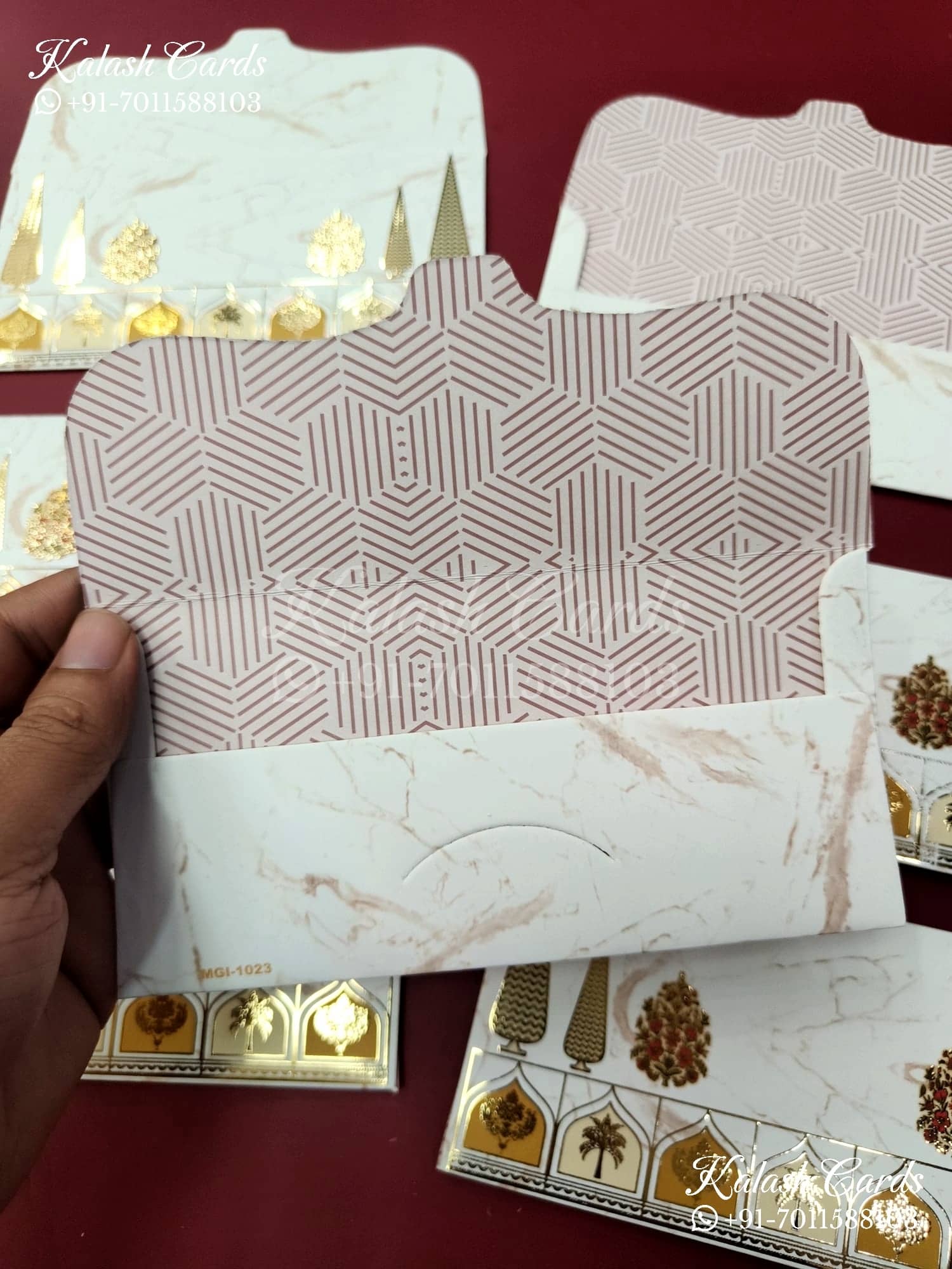 KL135E Premium 3D Gold Foil Designer Shagun Money Envelopes