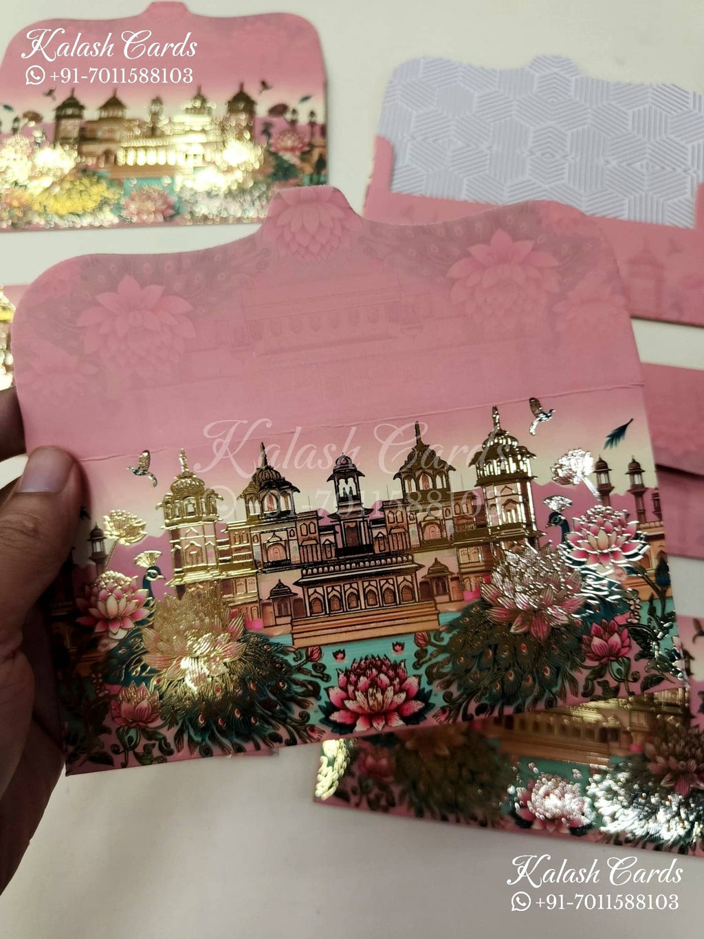 KL137E Premium 3D Gold Foil Designer Shagun Money Envelopes