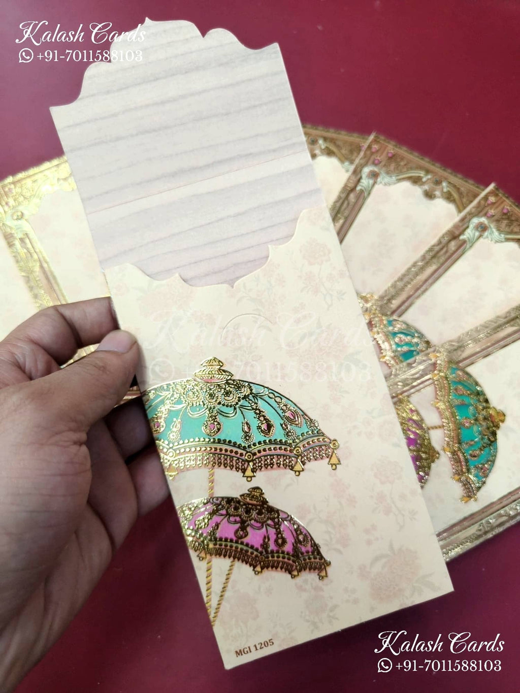 KL148E Premium 3D Gold Foil Designer Shagun Money Envelopes