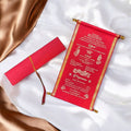 KL17 Satin Fabric Scroll Wedding Card with Box - Kalash Cards