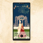 KL18 Chandelier Floral Theme Premium Hindu Video Wedding Invitation-Kalash Cards