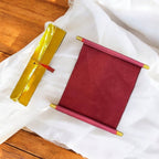 KL18 Velvet Fabric Scroll Wedding Card with Box - Kalash Cards