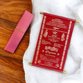 KL19 Velvet Fabric Scroll Wedding Card with Box - Kalash Cards