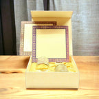 KL2001S1B Designer Cardboard Wedding Invitation Box with 2 Printed Card Inserts (2 Jars) - Kalash Cards