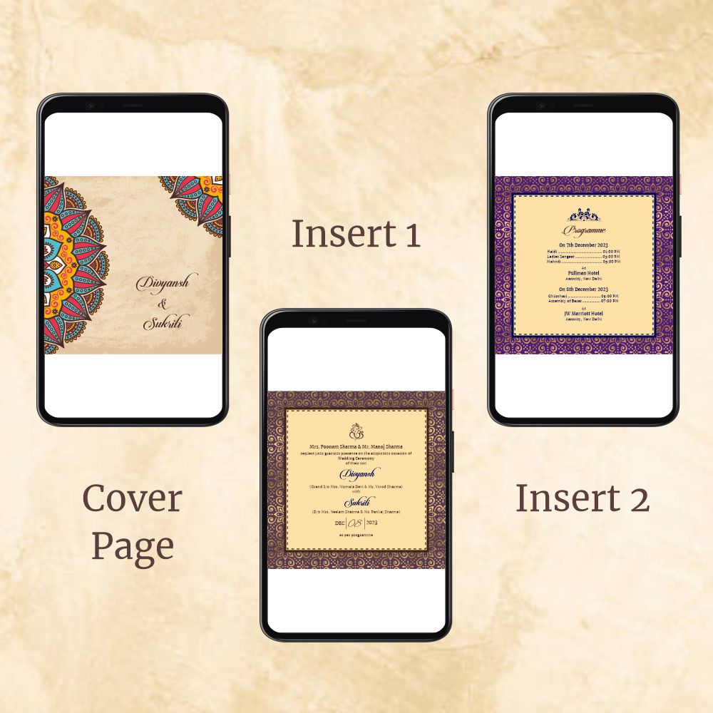 KL2001 Digital Wedding PDF Ecard - Kalash Cards