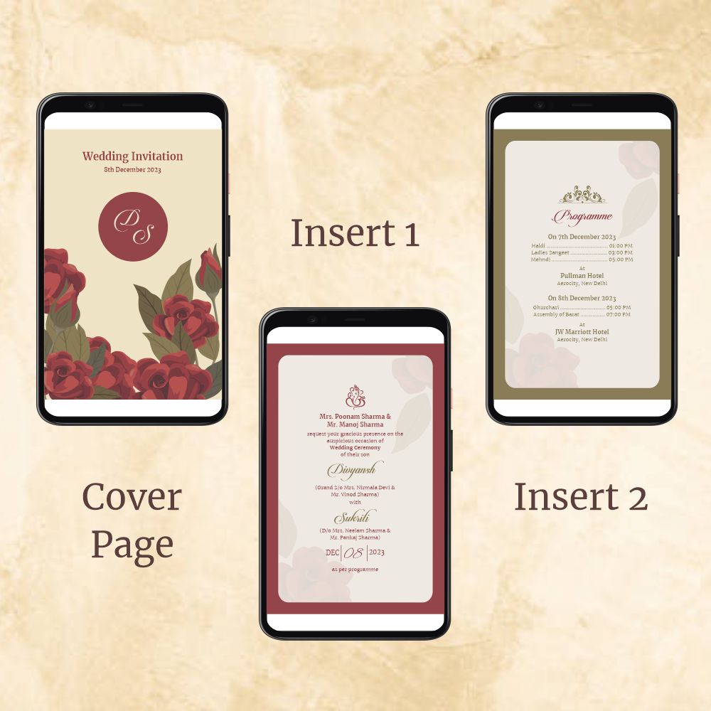 KL2005 Digital Wedding PDF Ecard - Kalash Cards