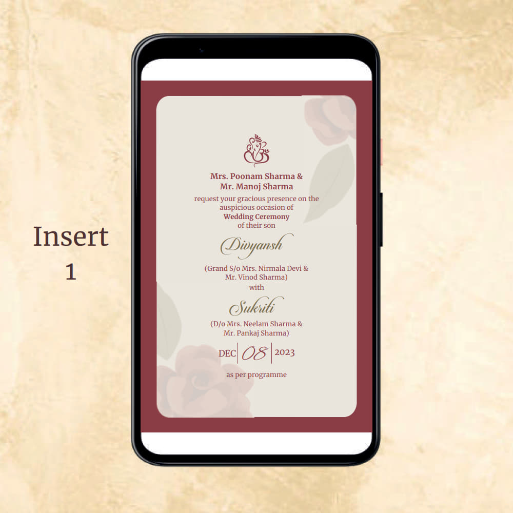 KL2005 Digital Wedding PDF Ecard - Kalash Cards