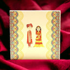 KL2006S1B Designer Cardboard Wedding Invitation Box with 2 Printed Card Inserts (2 Jars) - Kalash Cards