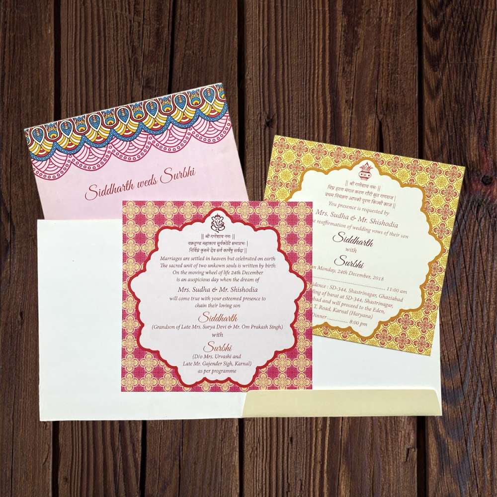 KL2006S1 Paper Wedding Card - Kalash Cards