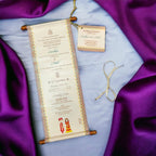 KL2006 Paper Scroll Wedding Card with Tag - Kalash Cards