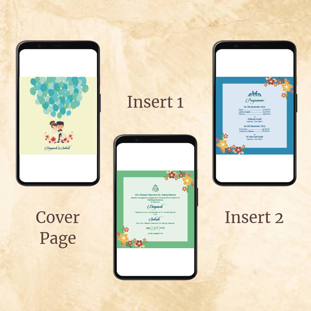 KL2008 Digital Wedding PDF Ecard - Kalash Cards