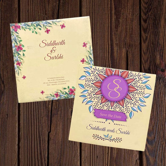 KL2027S1 Paper Wedding Card - Kalash Cards