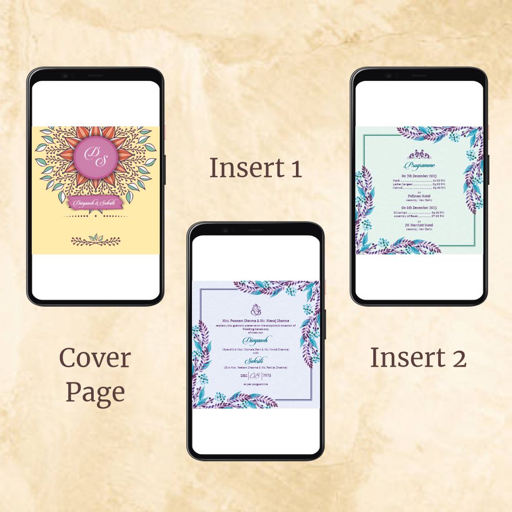 KL2027 Digital Wedding PDF Ecard - Kalash Cards