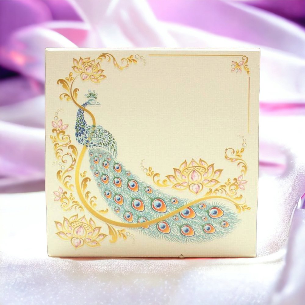 KL2030S1B Designer Cardboard Wedding Invitation Box with 2 Printed Card Inserts (2 Jars) - Kalash Cards